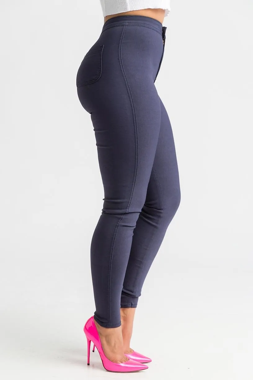 $5 Super Swank High Waist Stretchy Jeans - Navy Blue