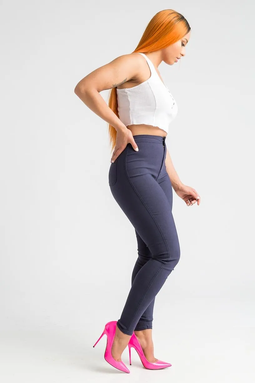 $5 Super Swank High Waist Stretchy Jeans - Navy Blue