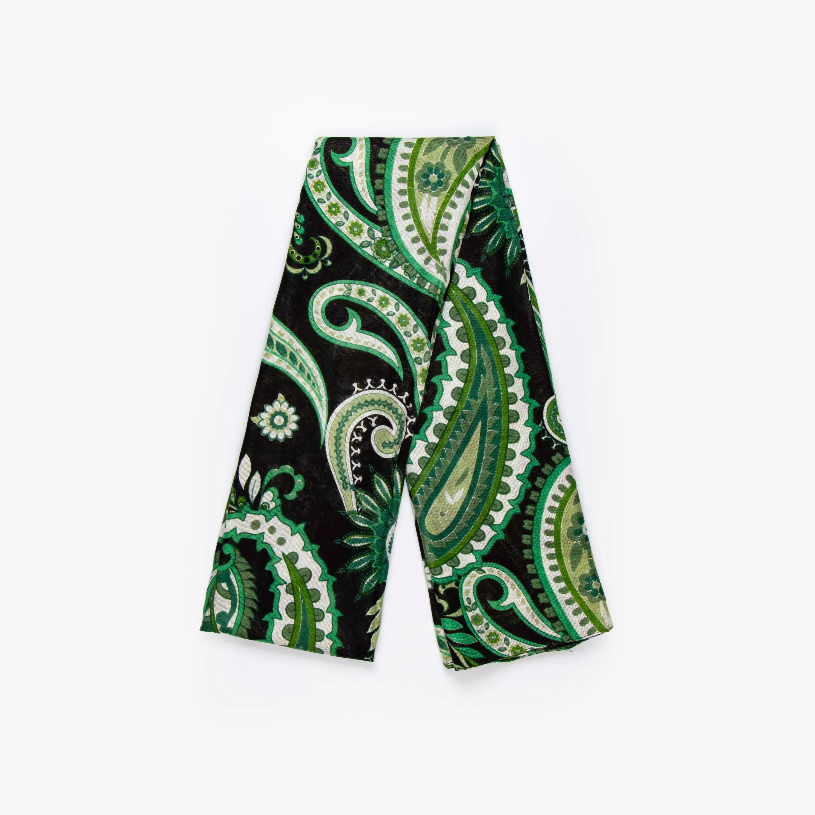 Ashton Lightweight Scarf - Green, Paisley