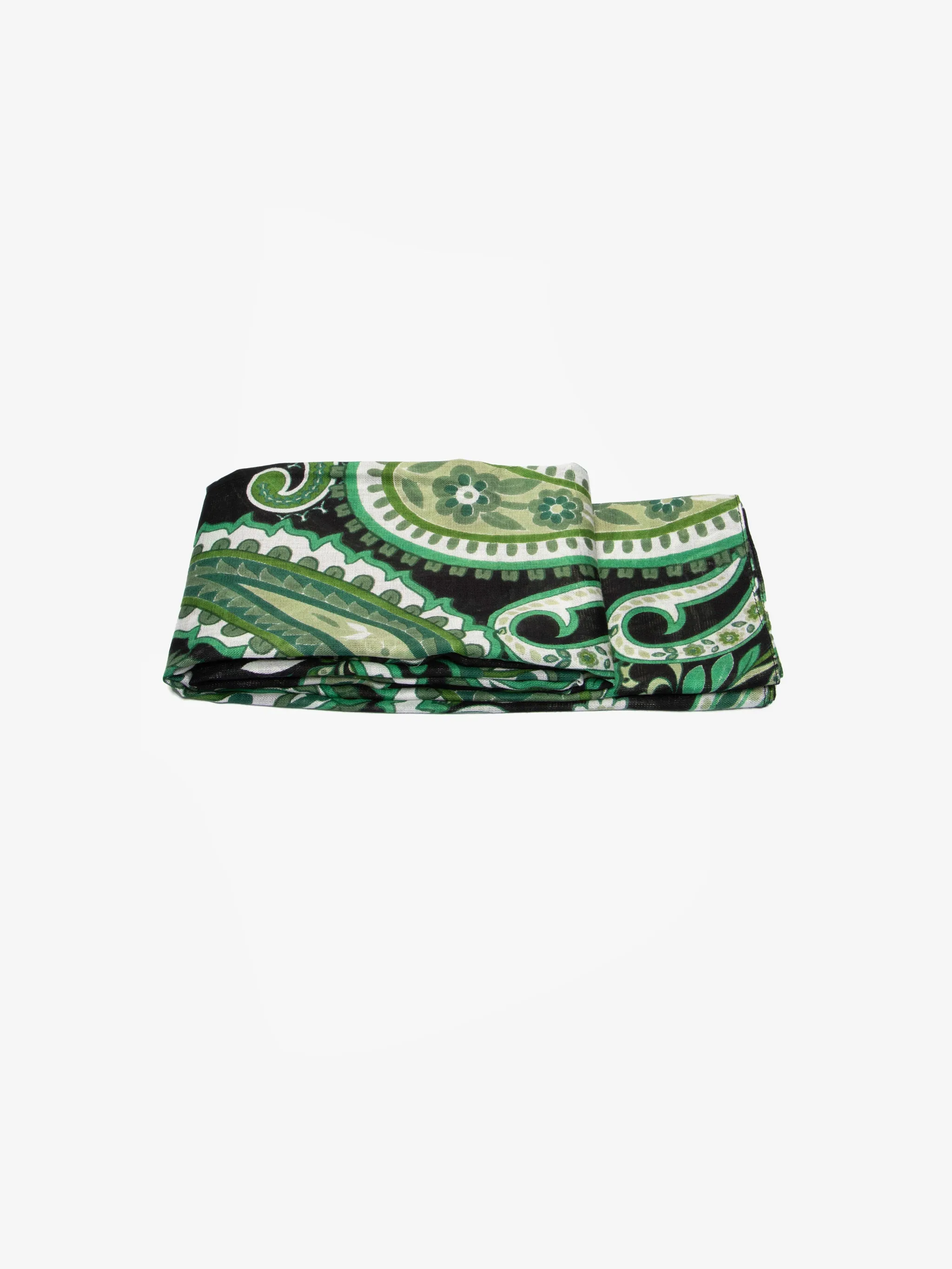 Ashton Lightweight Scarf - Green, Paisley