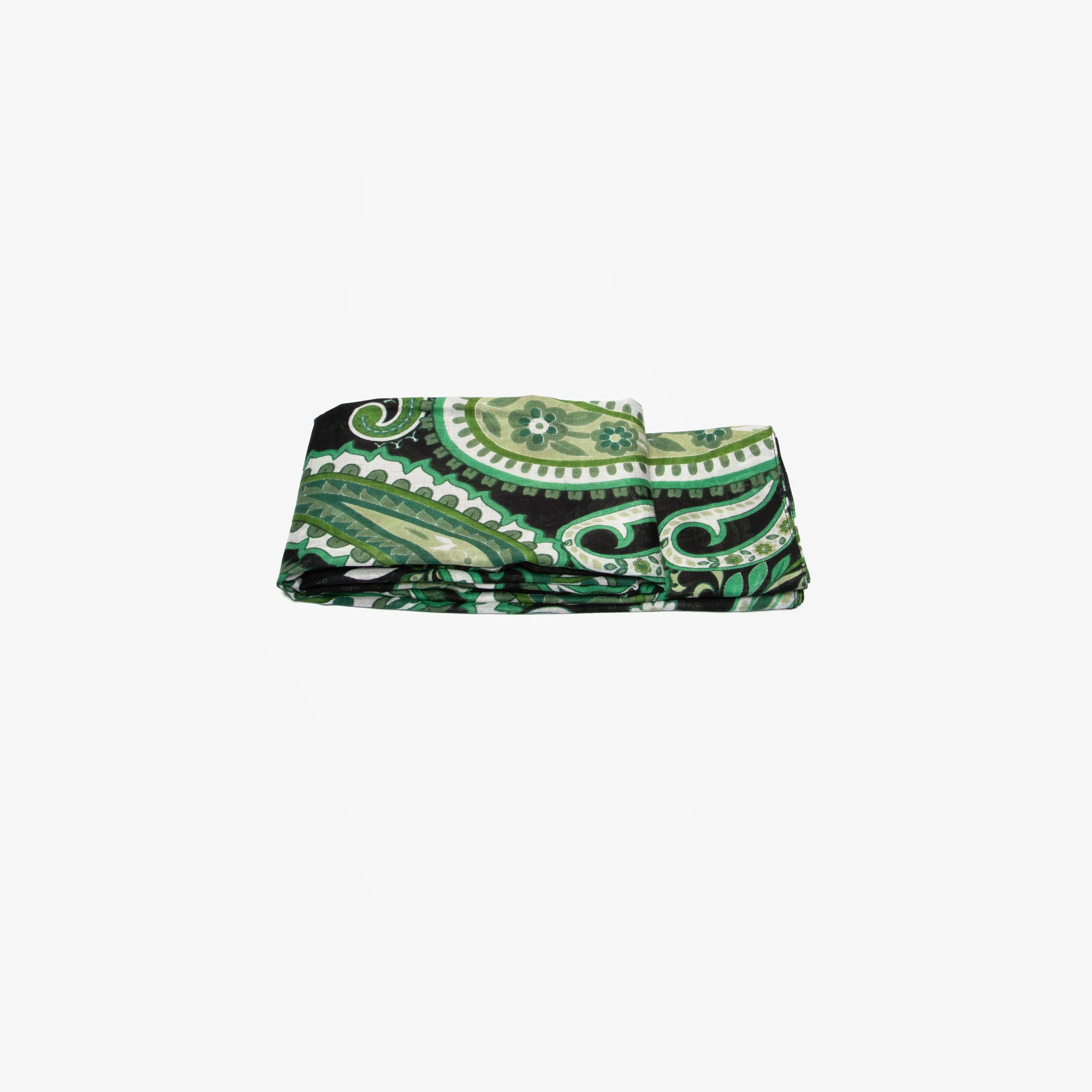 Ashton Lightweight Scarf - Green, Paisley