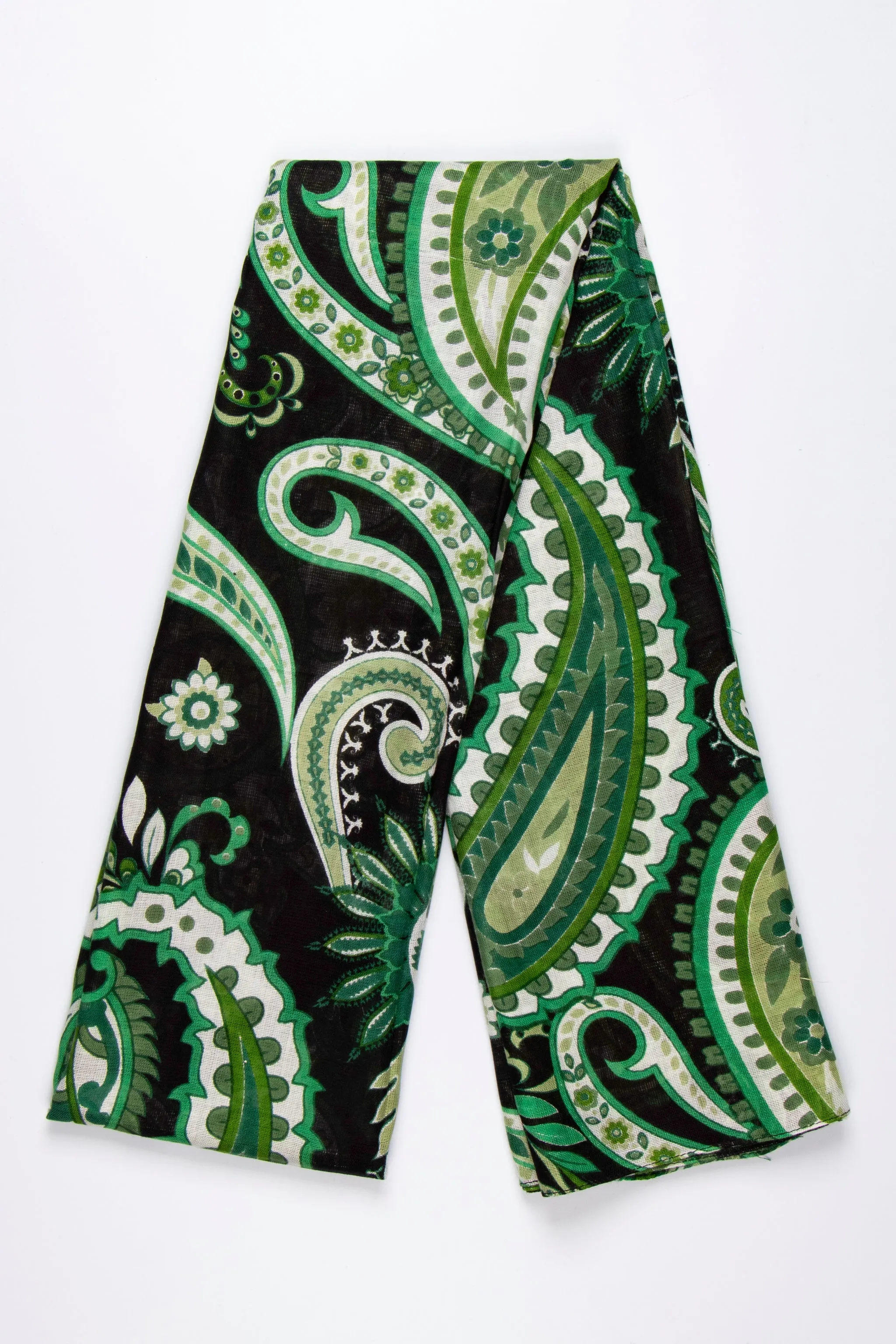 Ashton Lightweight Scarf - Green, Paisley