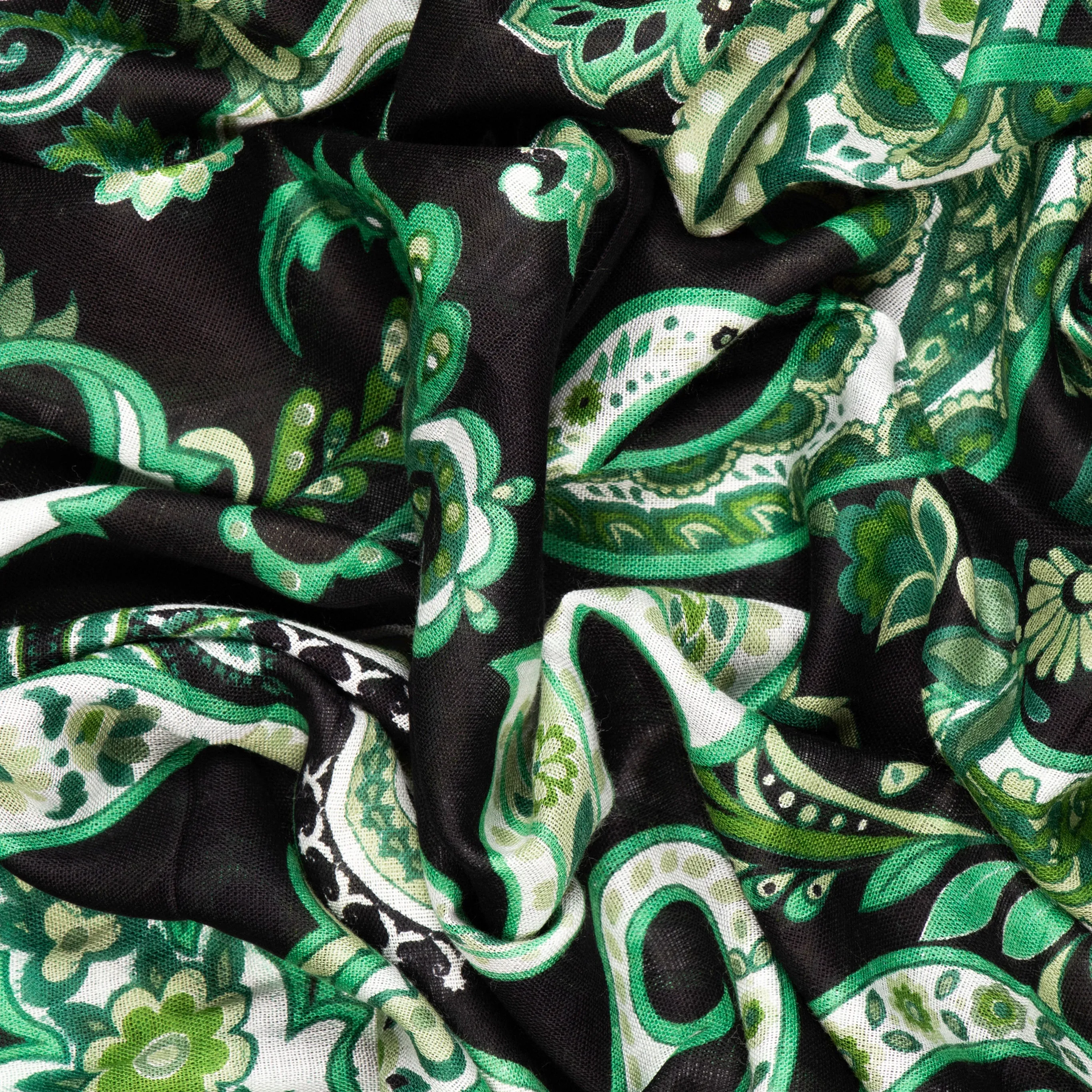Ashton Lightweight Scarf - Green, Paisley