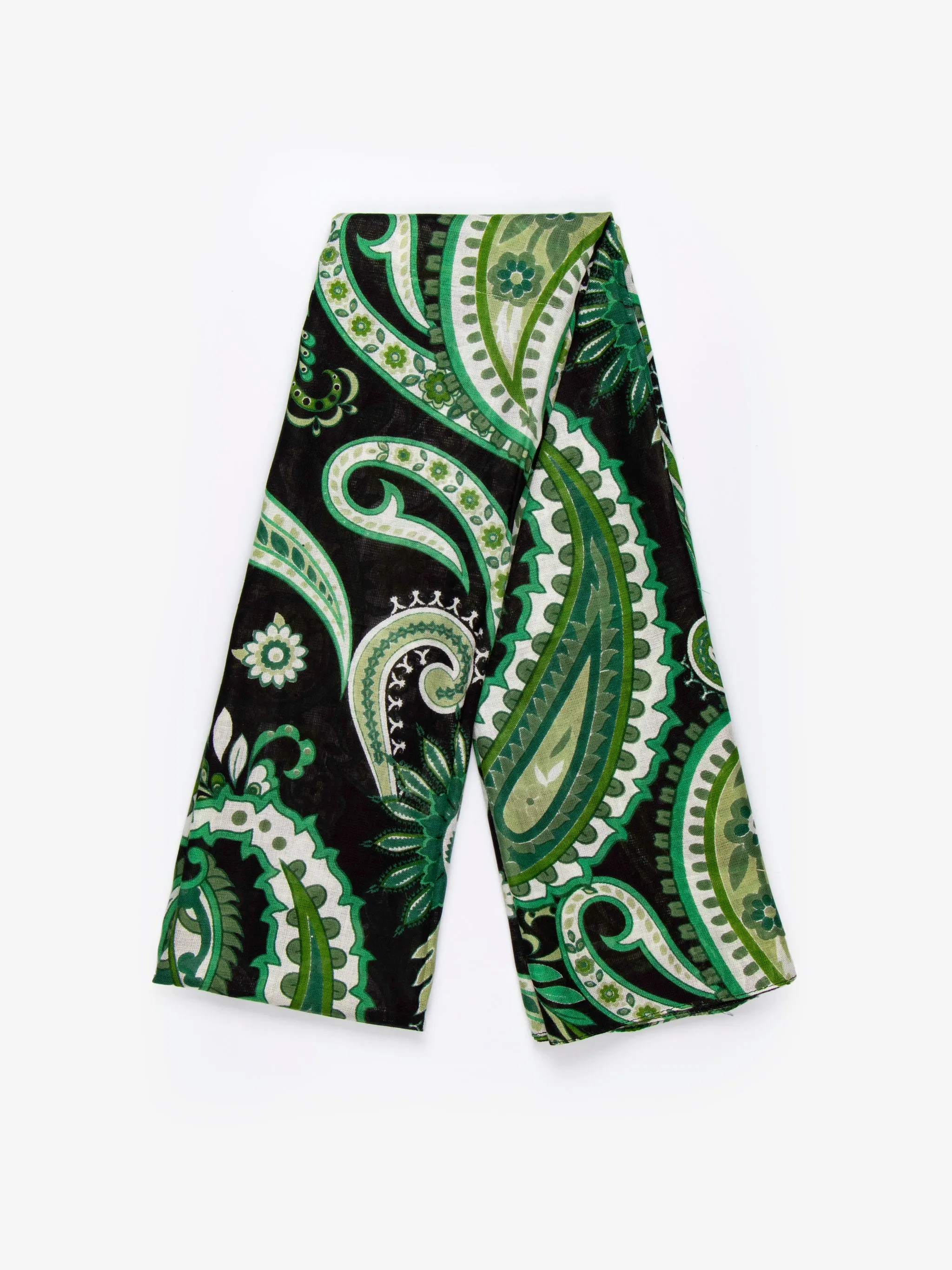 Ashton Lightweight Scarf - Green, Paisley