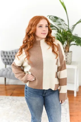 Avery Striped Colorblock Knit Sweater