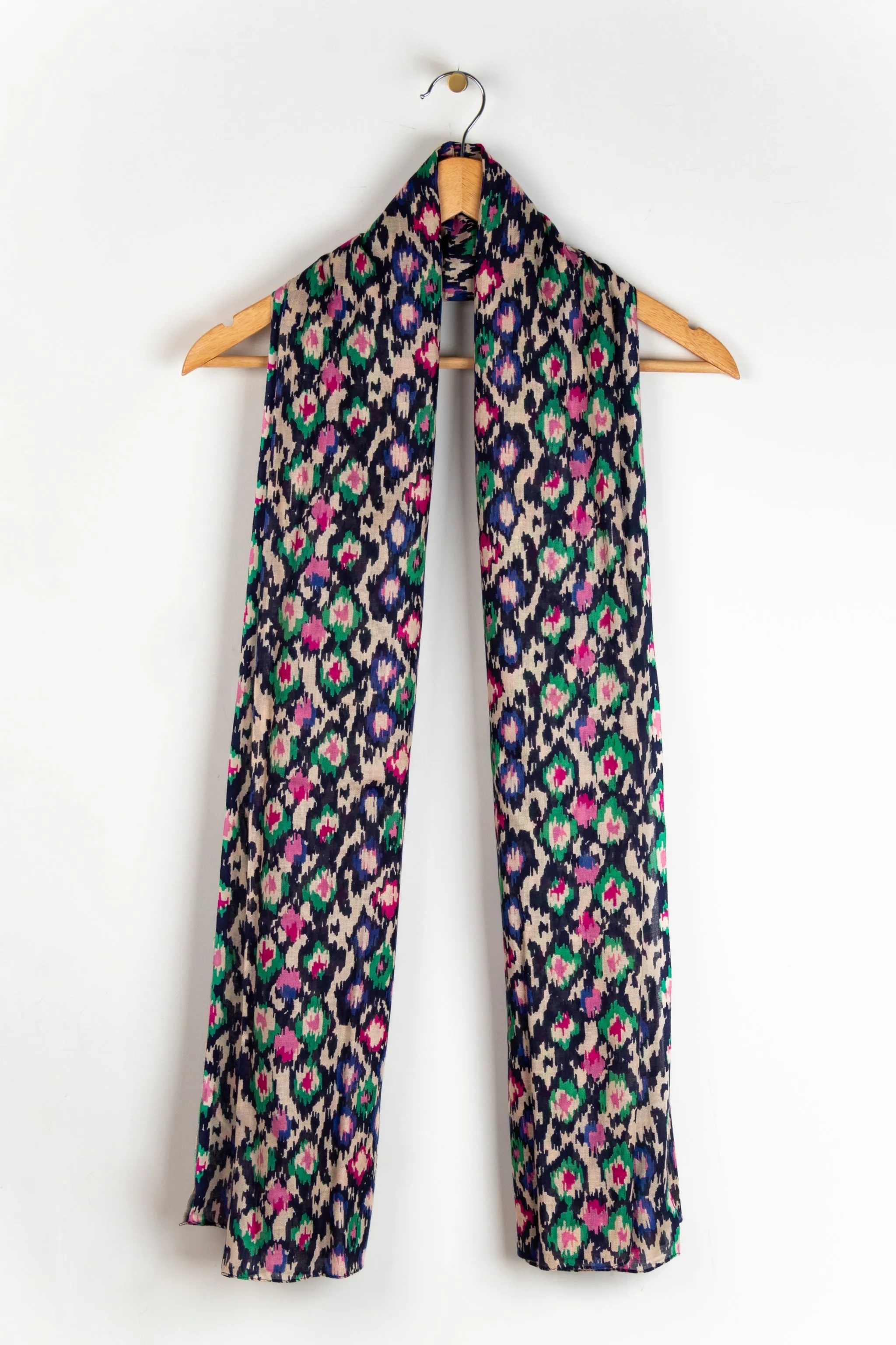 Belle Lightweight Scarf - Navy Blue, Abstract Spot