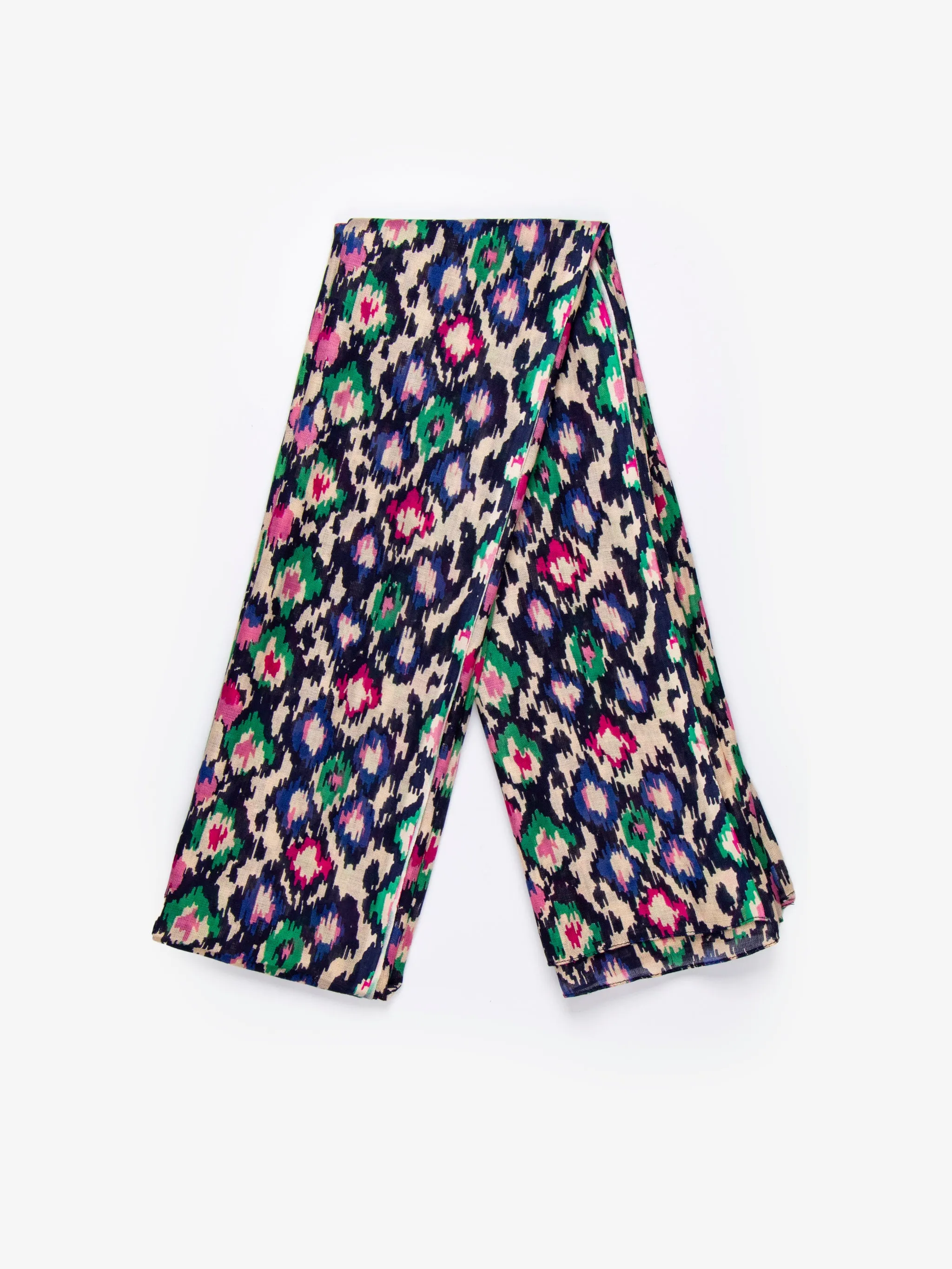 Belle Lightweight Scarf - Navy Blue, Abstract Spot