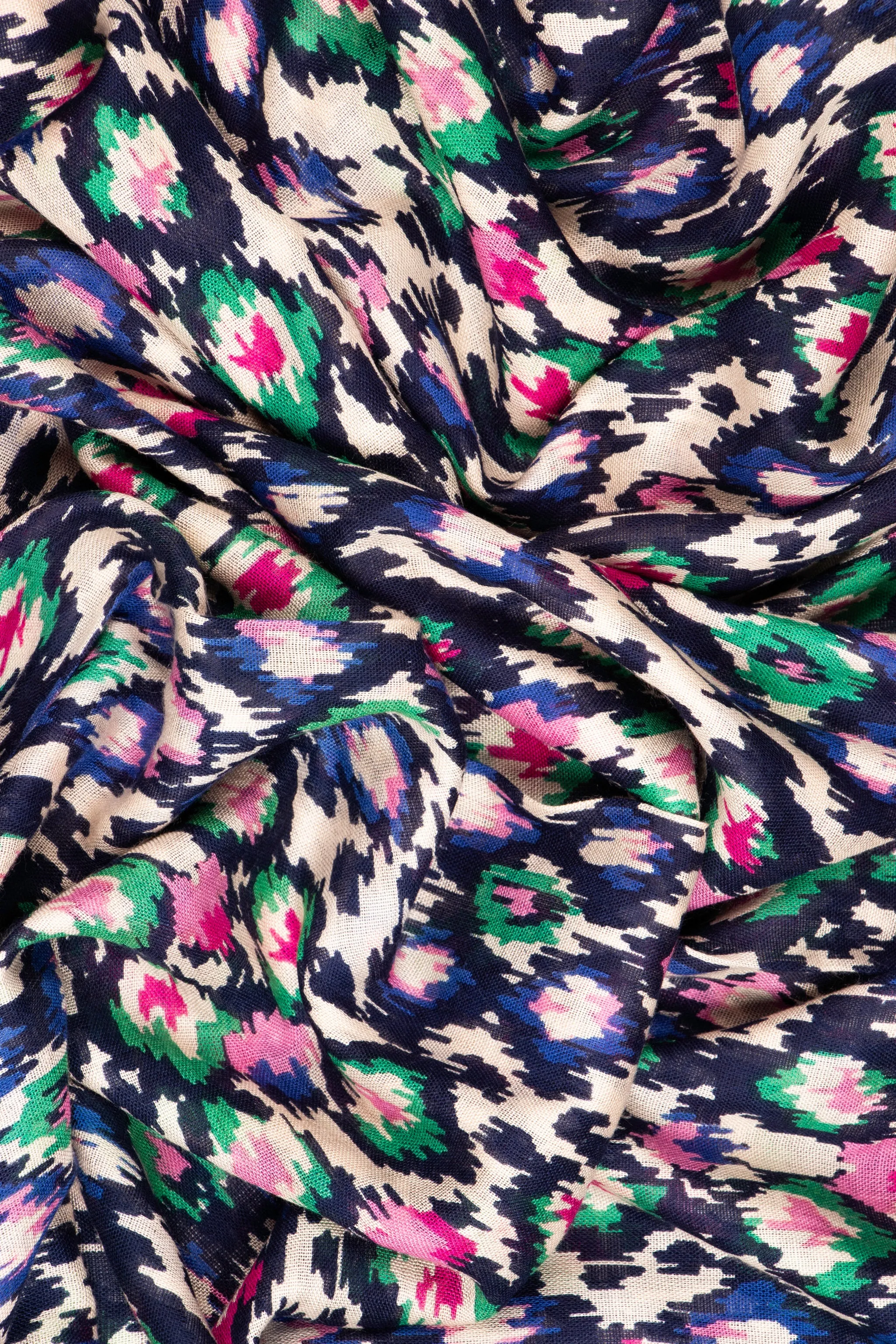 Belle Lightweight Scarf - Navy Blue, Abstract Spot
