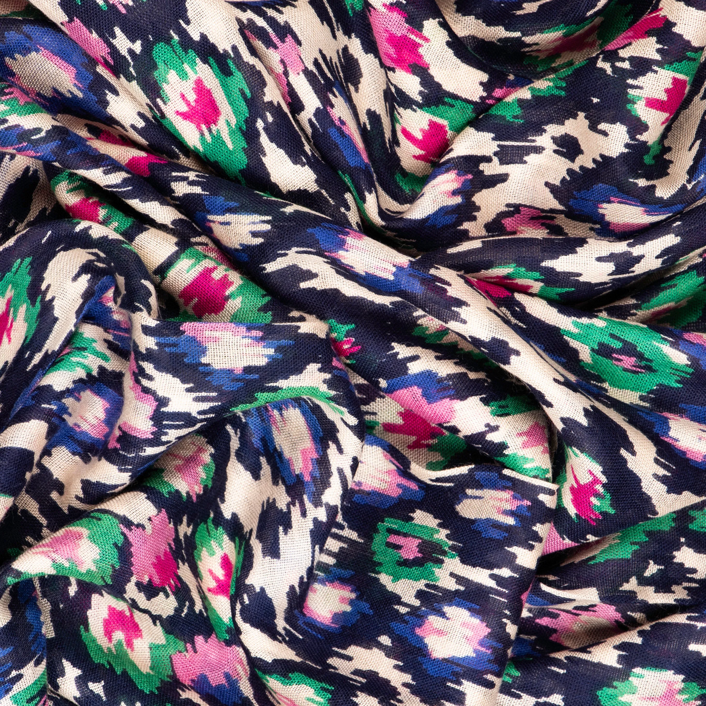 Belle Lightweight Scarf - Navy Blue, Abstract Spot