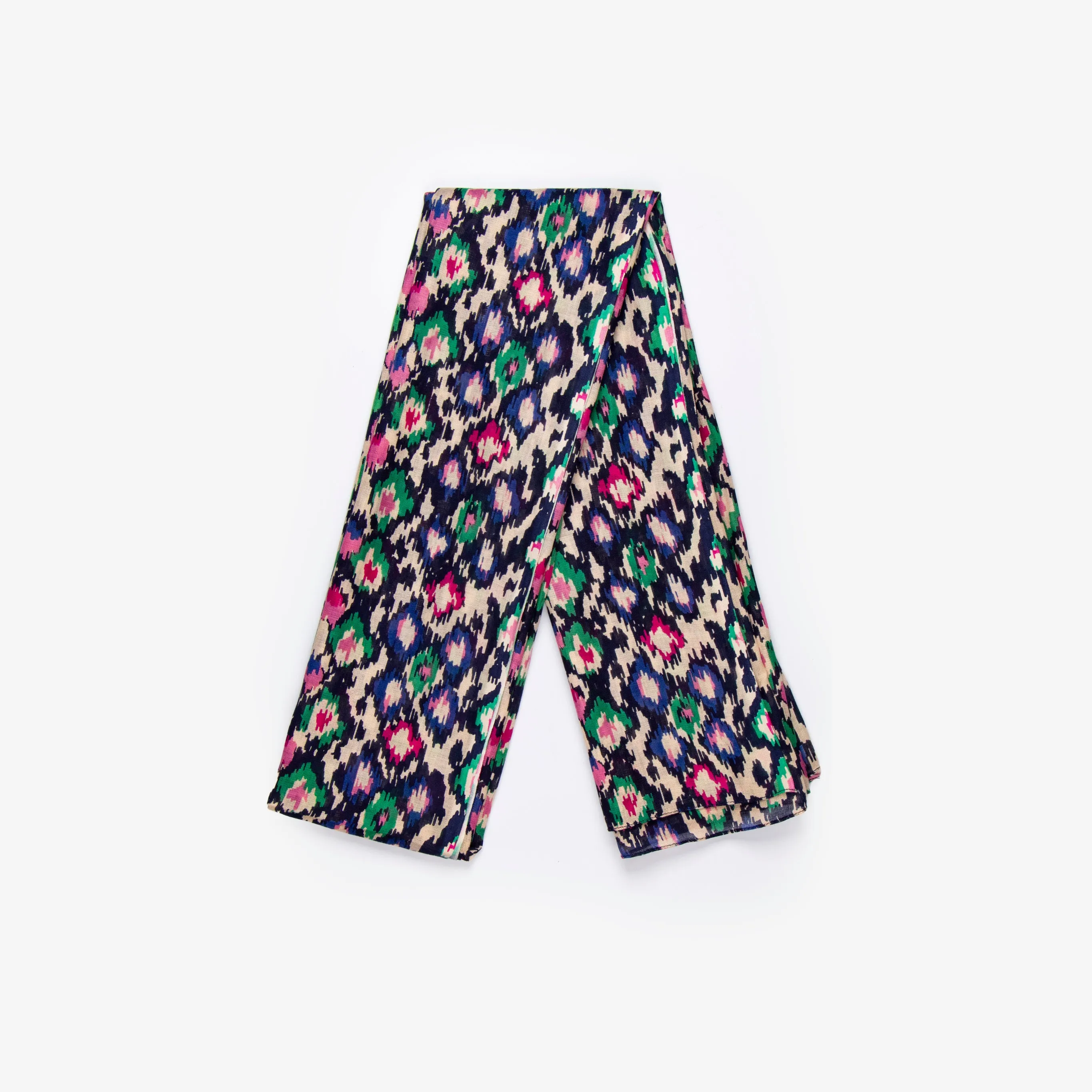 Belle Lightweight Scarf - Navy Blue, Abstract Spot