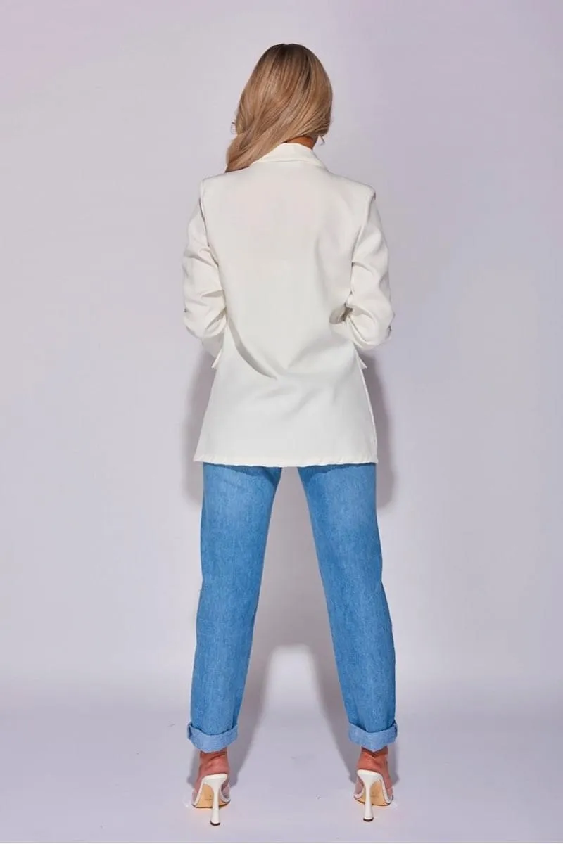 Blazer mit gerafften Ärmeln