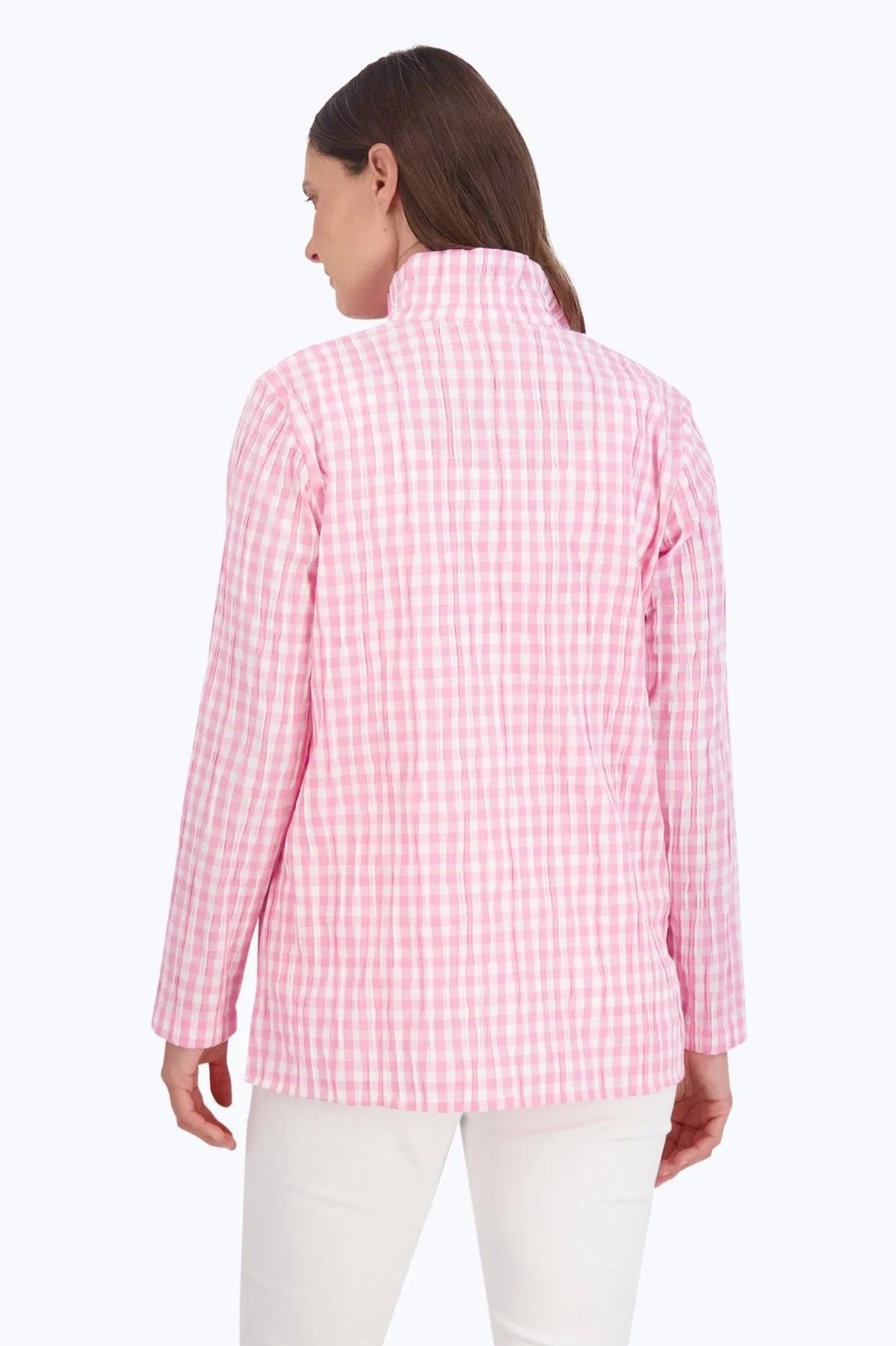 Carolina Crinkle Gingham Shirt Jacket