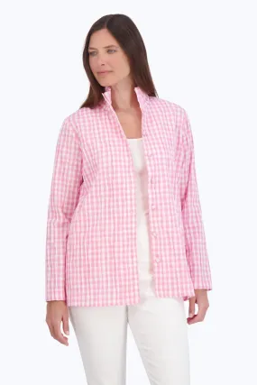 Carolina Crinkle Gingham Shirt Jacket
