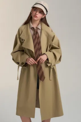 Casual Patchwork Design Trench Coat