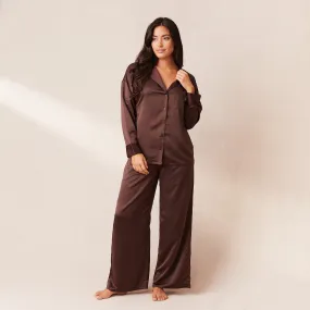 Classic Satin Pyjama Trousers - Chocolate