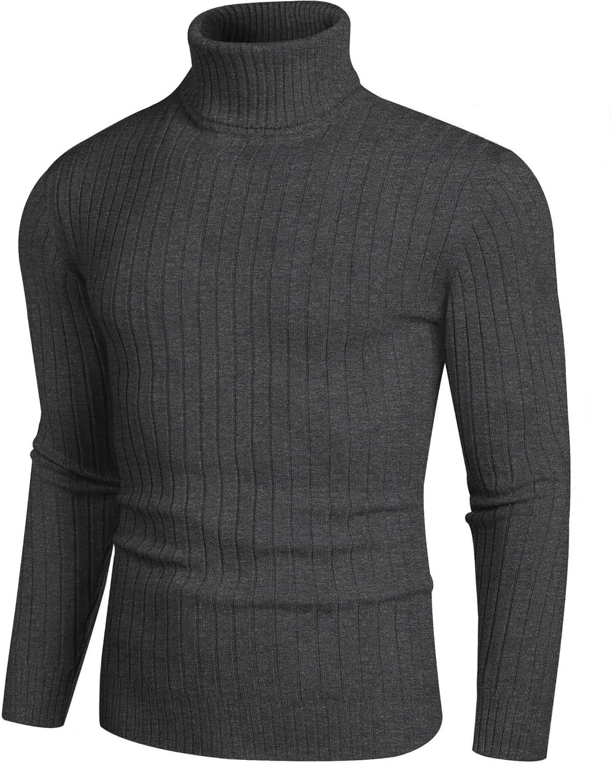 COOFANDY Men's Slim Fit Turtleneck Sweater Casual Pullover Sweater Lightweight Ribbed Sweater