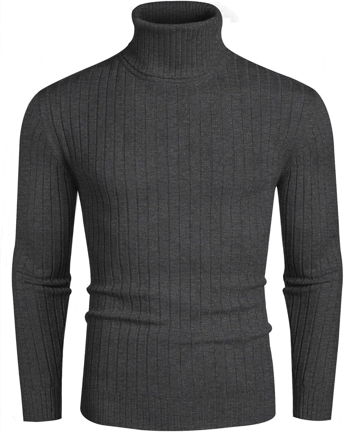 COOFANDY Men's Slim Fit Turtleneck Sweater Casual Pullover Sweater Lightweight Ribbed Sweater