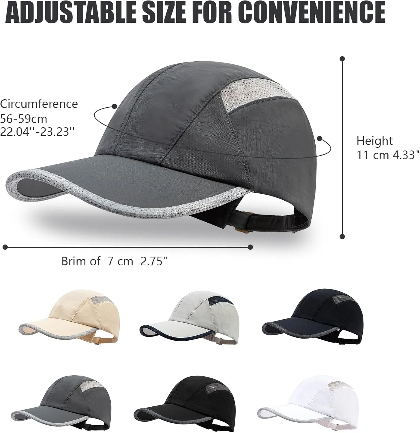 Croogo Quick Dry Mesh Baseball Cap Breathable Running Dad Hats Waterproof Lightweight Sports Cap Sun Hat Snapback Fitted Cap