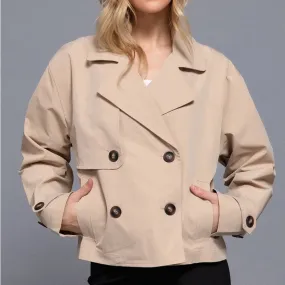 Double Breasted Short Trench Jacket
