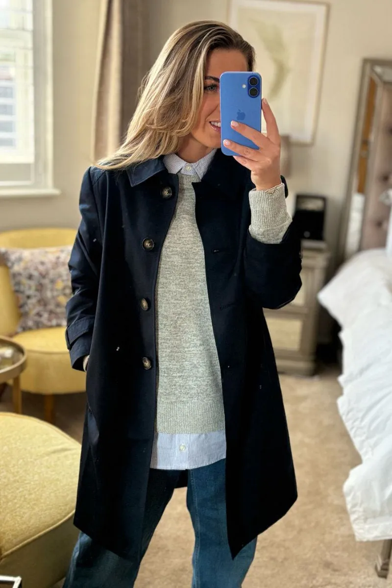Ex Roman Petite Navy Trench Coat
