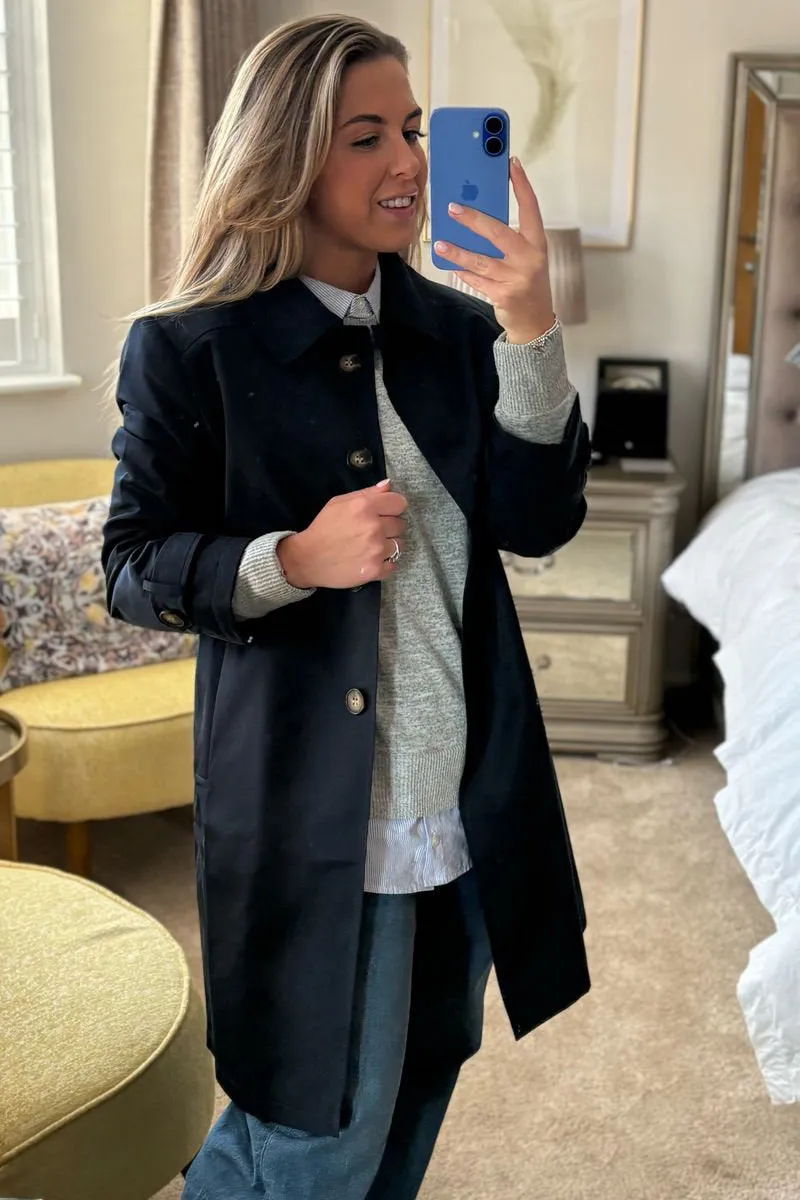 Ex Roman Petite Navy Trench Coat