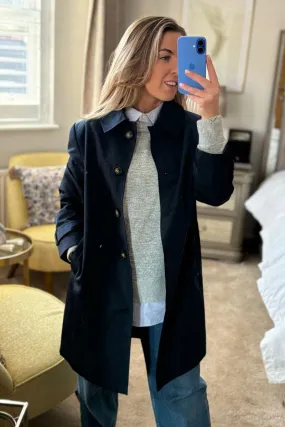 Ex Roman Petite Navy Trench Coat