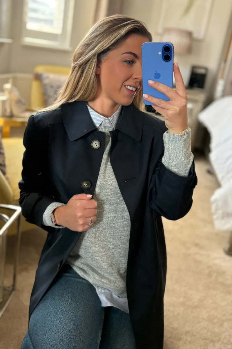 Ex Roman Petite Navy Trench Coat