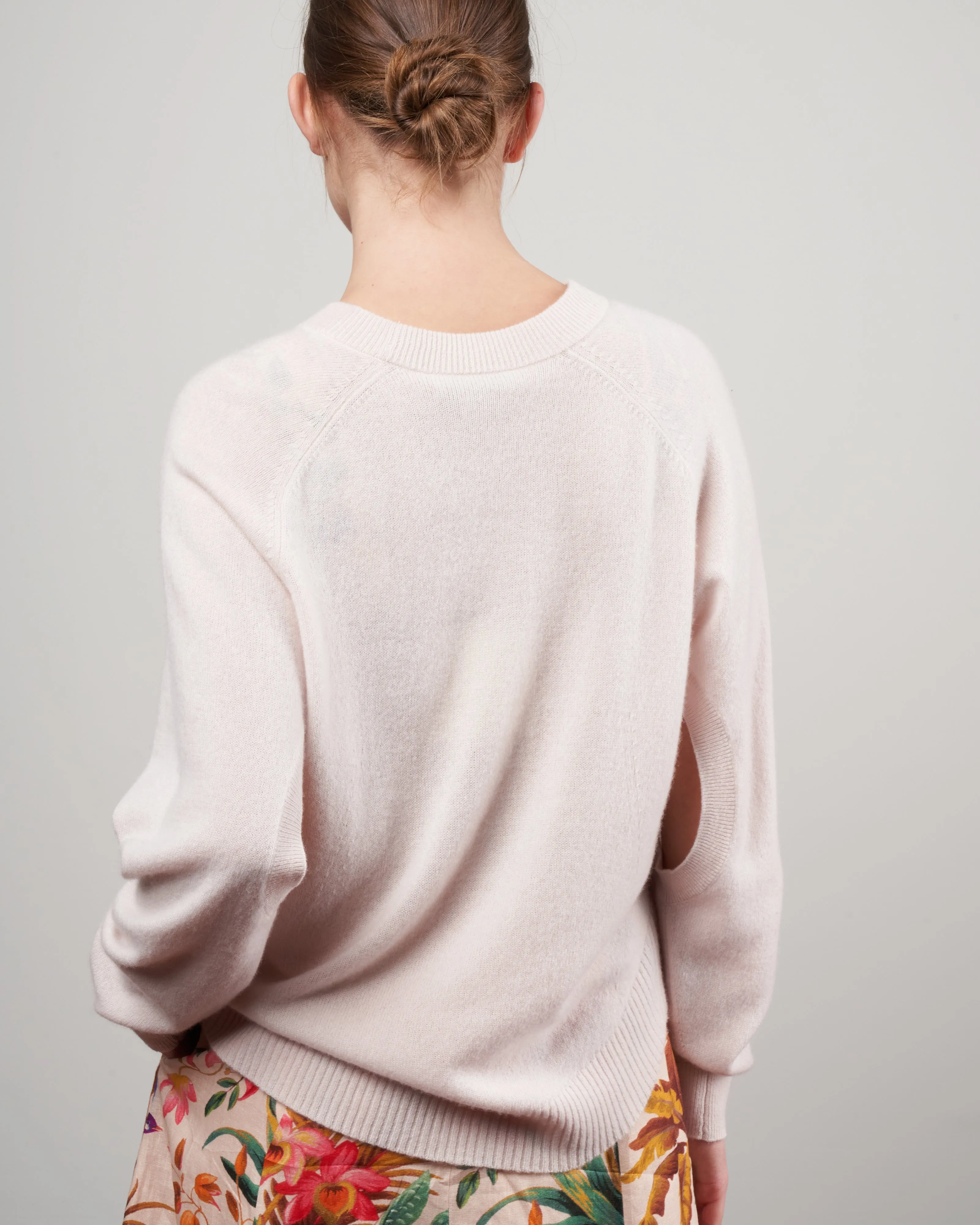 featherweight cashmere sweater open sleeve cocoon - butter cream