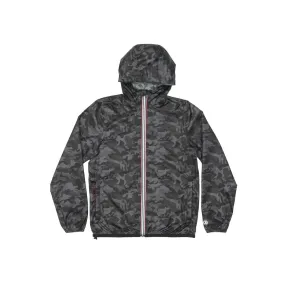 Full Zip Packable Rain Jacket (Black Camo)