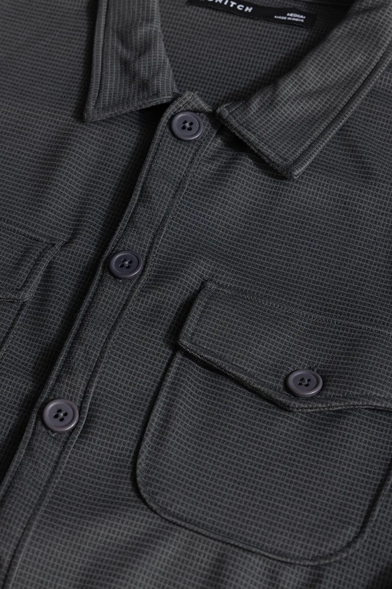 Grey Grid Checks Overshirt