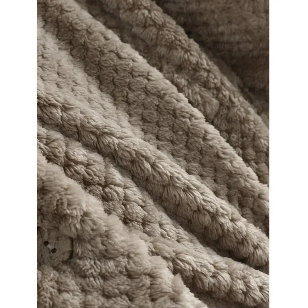 Ivyshape | Comfy Plush Hooded Cardigan