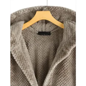 Ivyshape | Comfy Plush Hooded Cardigan
