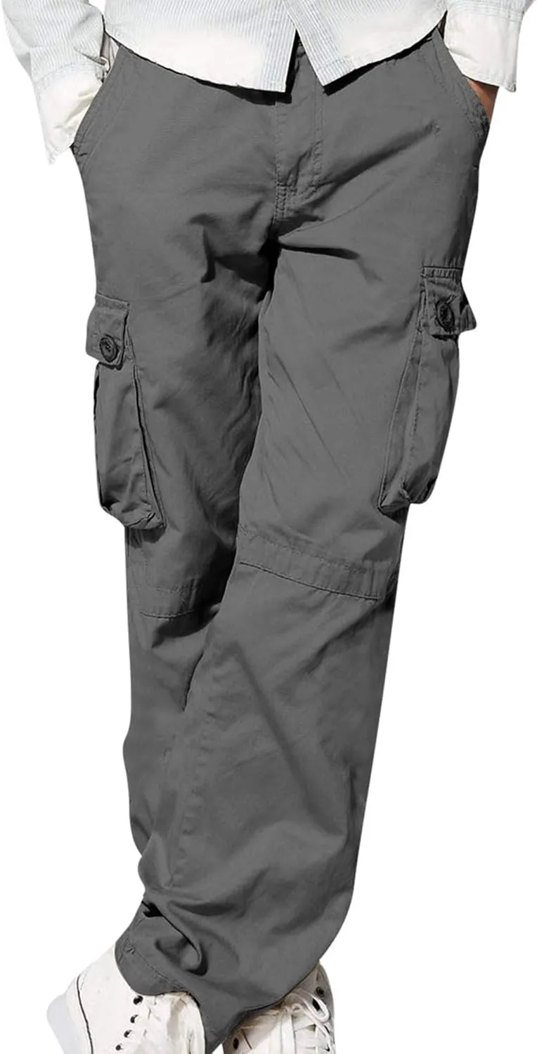 JEShifangjiusu Men Outdoor Cargo Pant Lightweight Tactical Military Baggy Pant Hiking Jogger Classic Trousers Multi Pockets