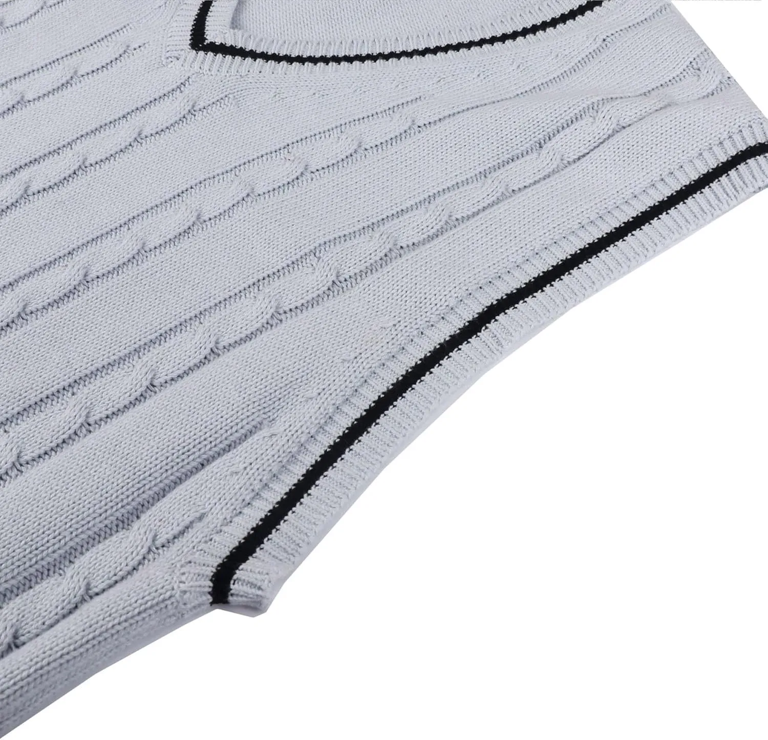 JEShifangjiusu Mens Knitwear Vest Sleeveless Casual V Neck Slim Fit Pullover Topcoat Ribbed Hem Knitted Sweater