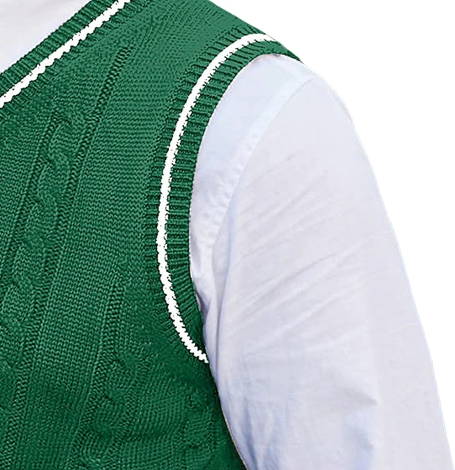 JEShifangjiusu Mens Knitwear Vest Sleeveless Casual V Neck Slim Fit Pullover Topcoat Ribbed Hem Knitted Sweater