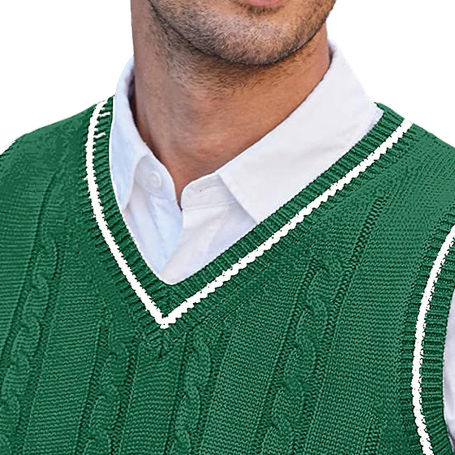 JEShifangjiusu Mens Knitwear Vest Sleeveless Casual V Neck Slim Fit Pullover Topcoat Ribbed Hem Knitted Sweater