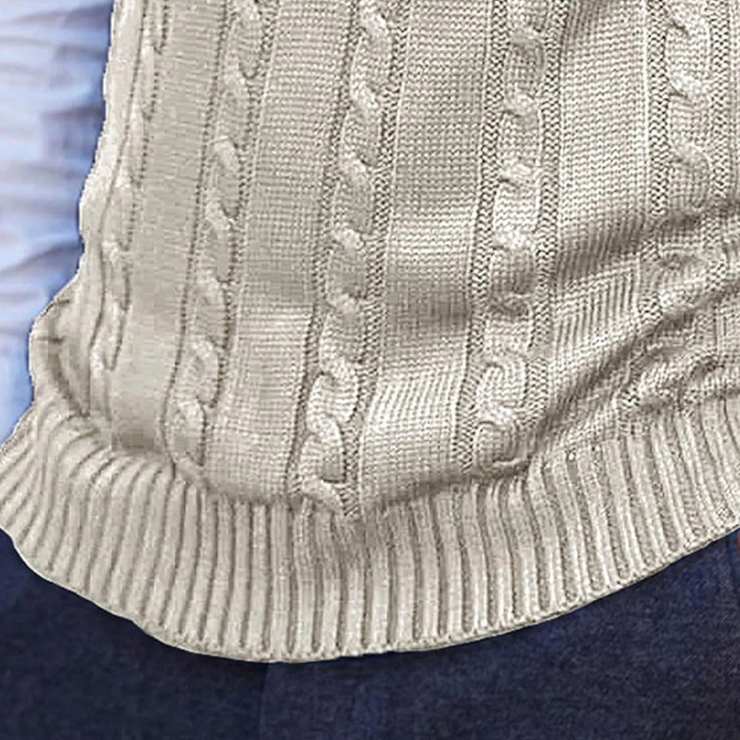 JEShifangjiusu Mens Knitwear Vest Sleeveless Casual V Neck Slim Fit Pullover Topcoat Ribbed Hem Knitted Sweater
