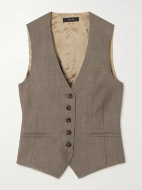 Kinglake satin and wool-blend vest