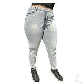 Ladies High Waist Strong Stretchy Slim Fit Denim Jeans | Plain | "Juni"