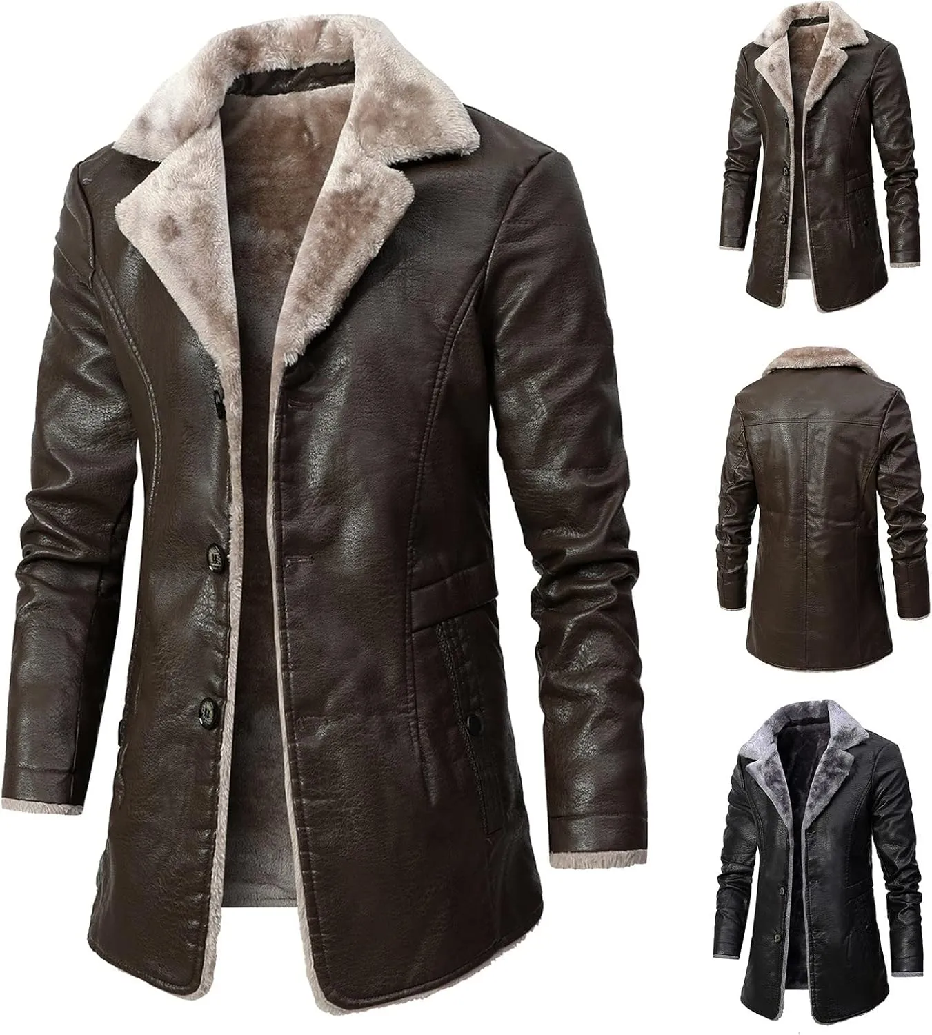 LCMTWX Coats for Men Cottonpadded Jacket Stand Collar Knitted Splice Sweater Coat Casual Men's Thicken Warm Winter Coat