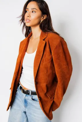 Libra Rustic Cognac Suede Blazer