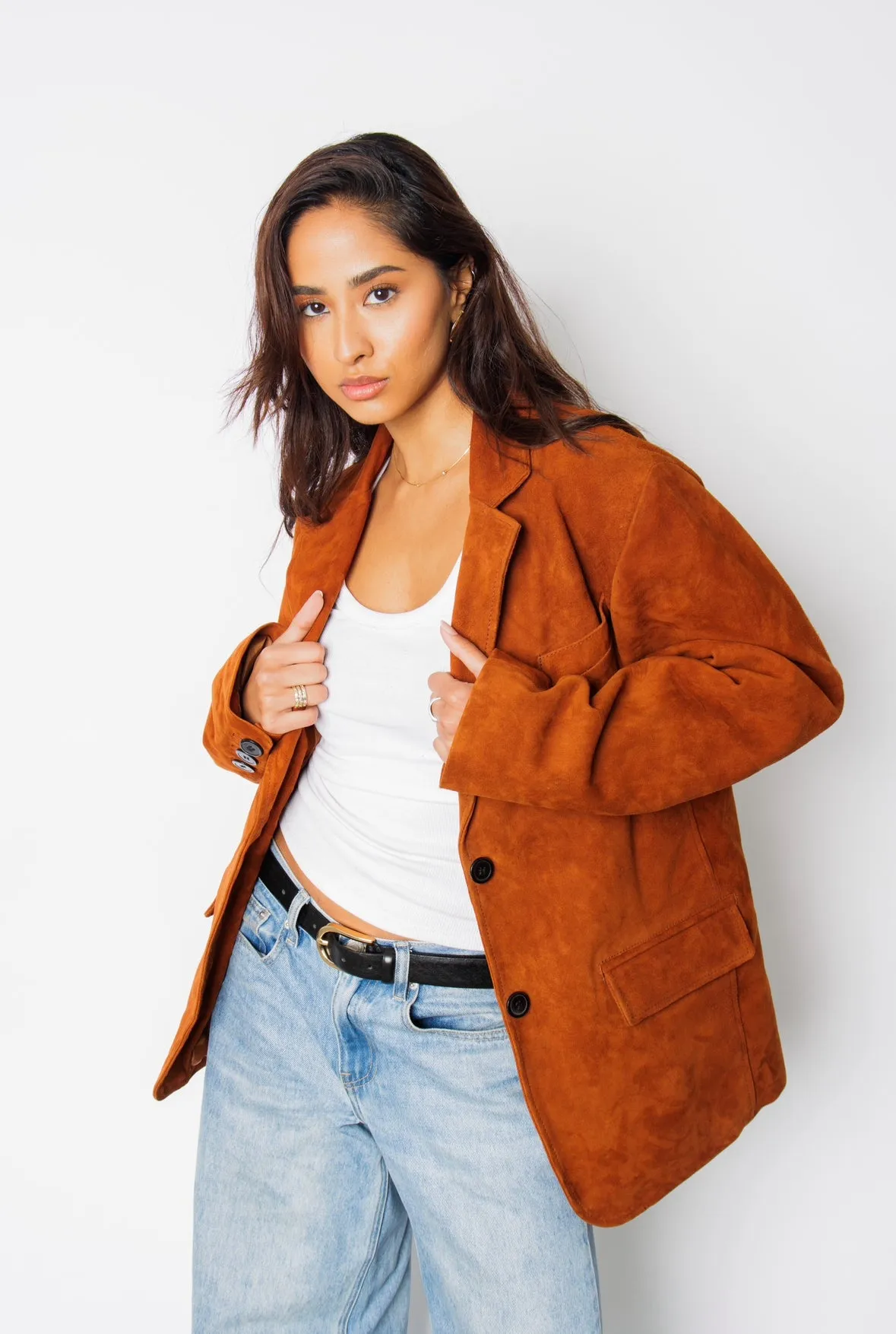Libra Rustic Cognac Suede Blazer