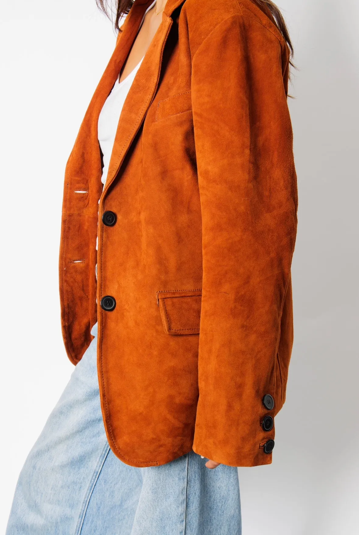 Libra Rustic Cognac Suede Blazer