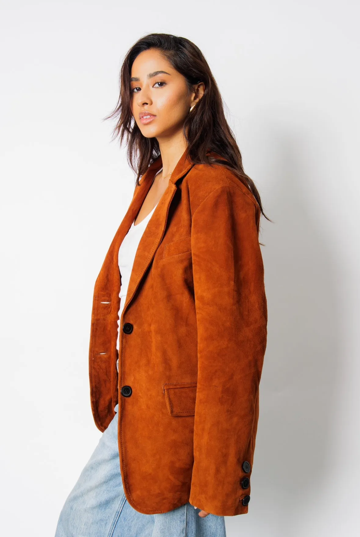 Libra Rustic Cognac Suede Blazer