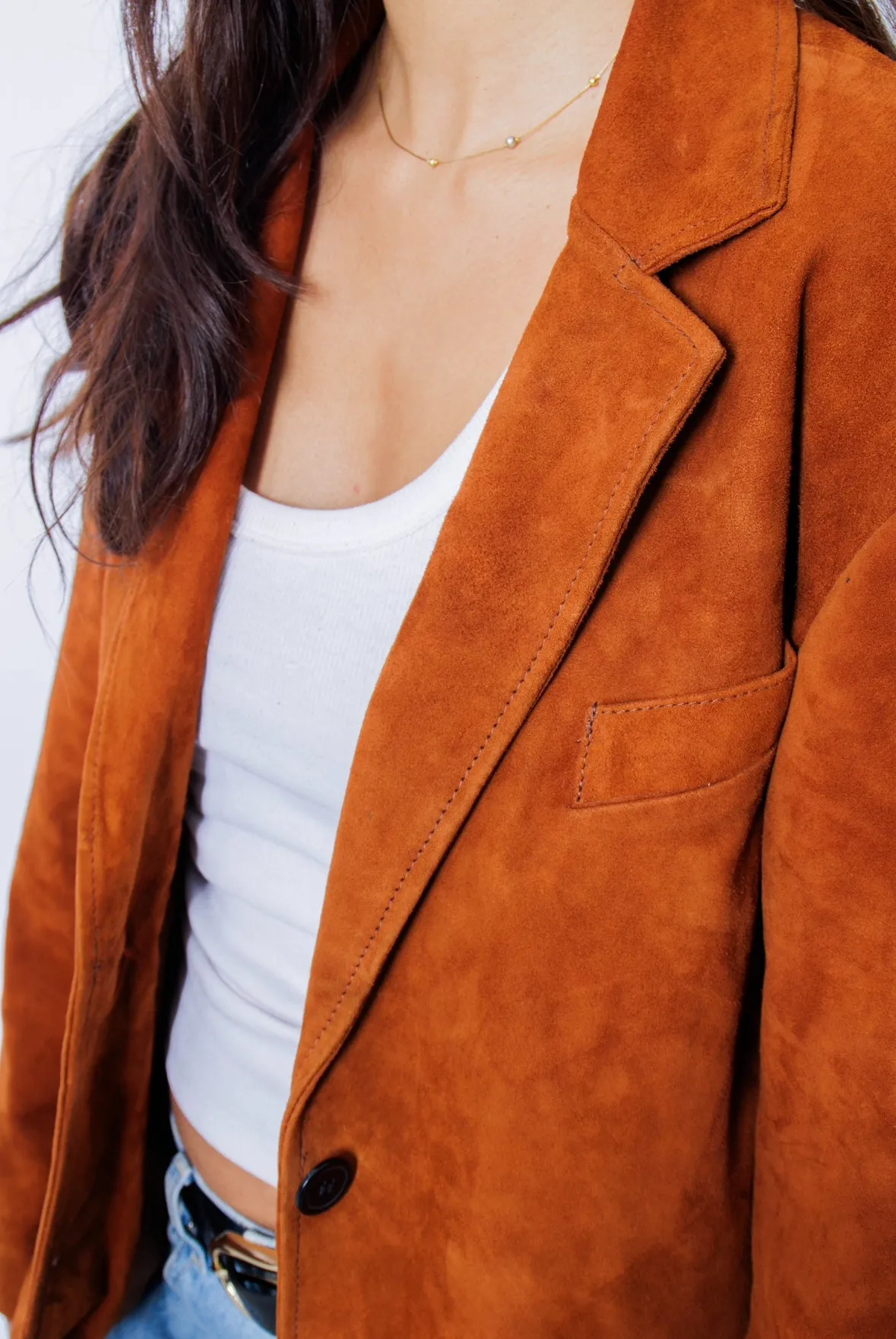 Libra Rustic Cognac Suede Blazer