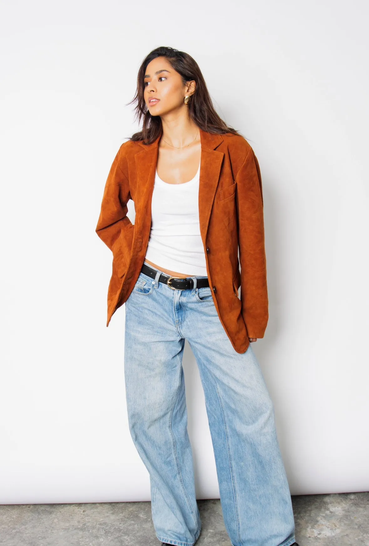 Libra Rustic Cognac Suede Blazer
