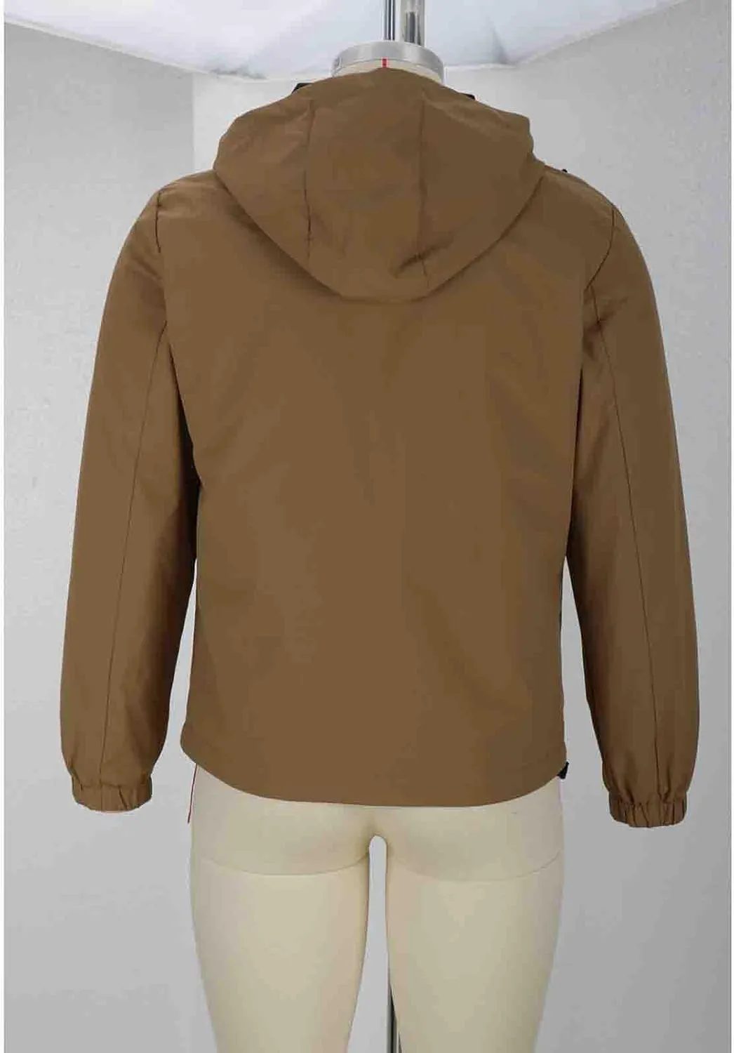 Mens Hooded Outdoor Rain Jacket Male Zipper Long Sleeve Raincoat 2024 Fall Fashion Waterproof Windbreaker with Pocket