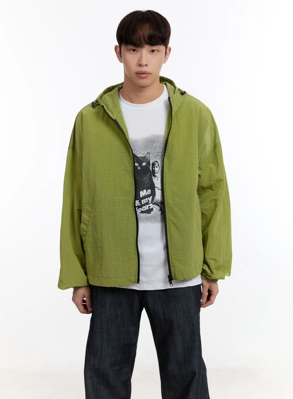 Men's Hooded Windbreaker Jacket IA507