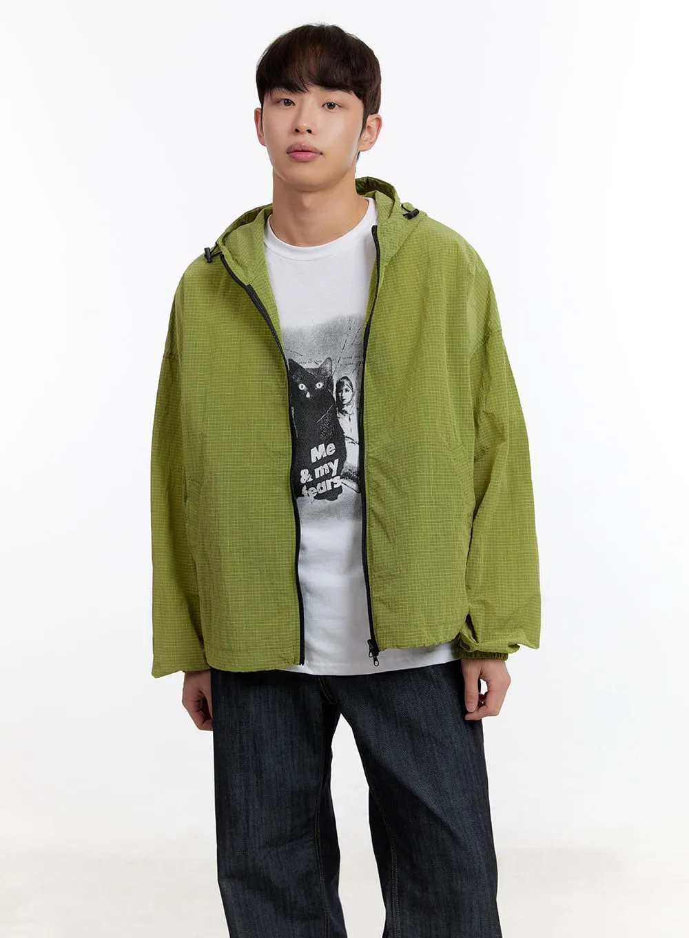 Men's Hooded Windbreaker Jacket IA507