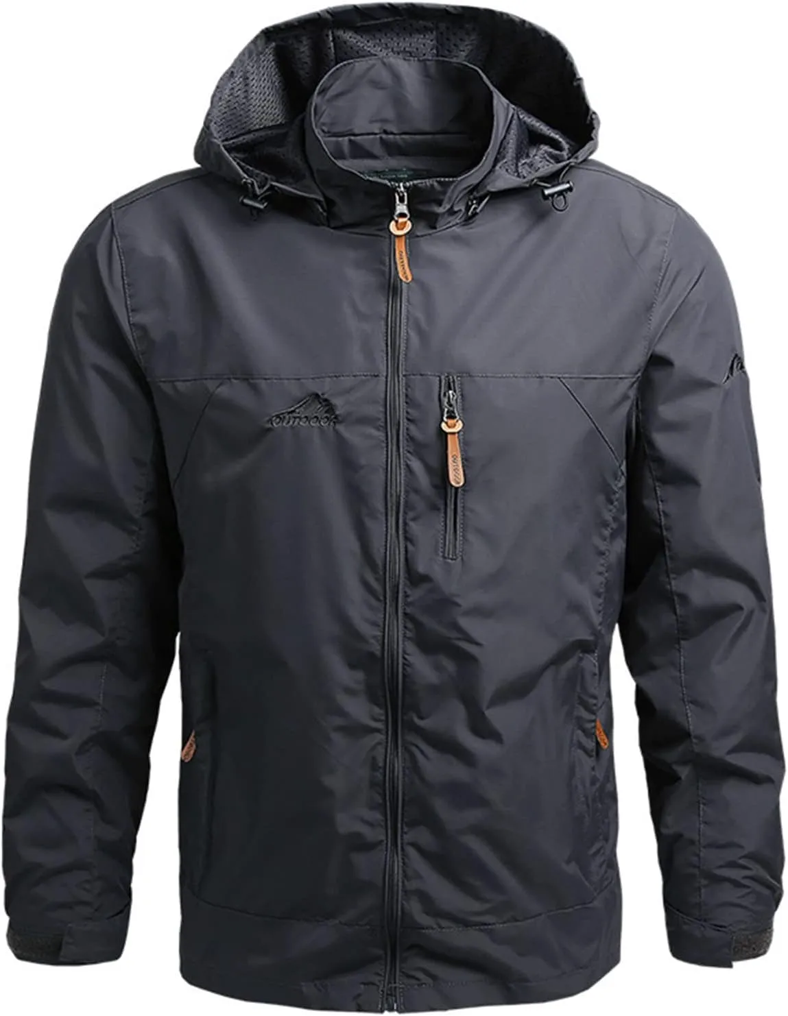 Men's Jacket Rain Windbreaker Cycling Running With Hood Lightweight Jacket, M-5XL